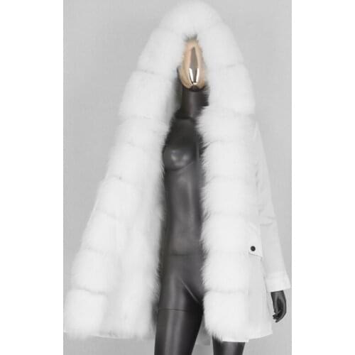 BLUENESSFAIR 2020 Long Waterproof Parka Winter Jacket Women Real Fur Coat Natural Raccoon Fox Fur Outerwear Warm Streetwear New