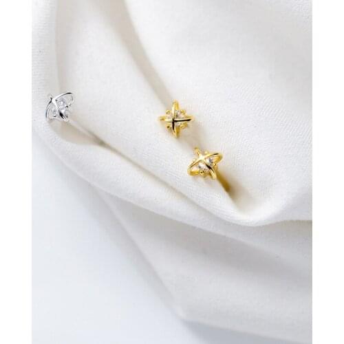 MloveAcc 925 Sterling Silver Cute Tiny Stars CZ 0.5cmX0.5cm Stud Earrings Simple Style Fashion Jewelry for Teen Girl Women