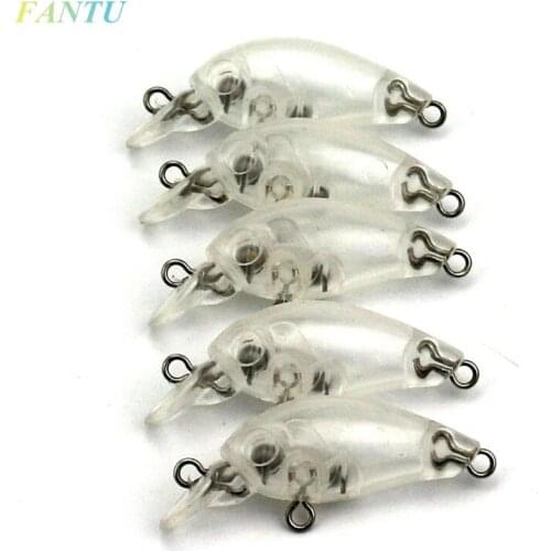 FANTU2017 Unpaited Fishing Crankbaits Lure Body 3.3g/4.7cm Hard Bait Artificial Without Hook Lure Body Fishing Accessories 10PCS