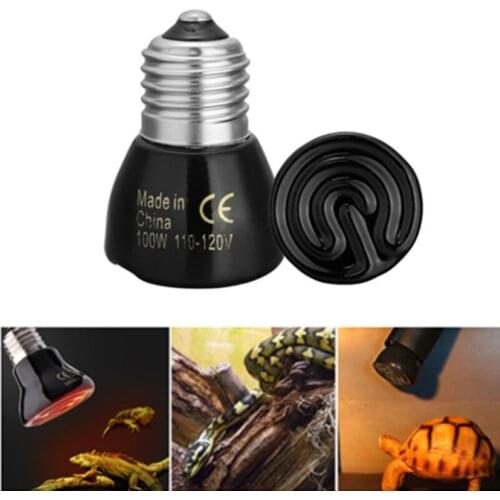 110V/220V E27 Pet Heating Lamp Infrared Ceramic Emitter Heat Bulb Pets Turtle Heating Light Box Warmer Light Bulbs 25/50/75/100W