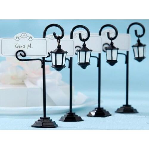 200pcs Bourbon Street Streetlight Wedding Place Card Holder Weddding Favors and Gifts Wedding Table Decoration SN1870