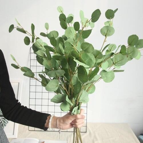 89cm Artificial Plants Hair pulp Eucalyptus leaves For Home Decoration Fake Plants Wedding Party Garden Table Decor grass wall