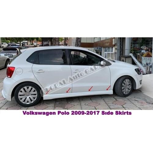 For Vw Volkswagen Polo Side Skirt 2009-2017 Sill Trim Car Styling Auto Accessory Universal Spoiler Mud Flaps Lip Spilitter Sport