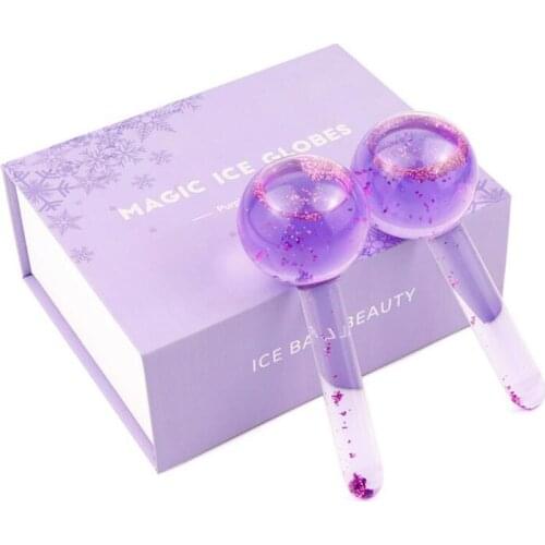 Large Beauty Ice Hockey Energy Beauty Crystal Ball Facial Cooling Ice Globes Water Wave Face and Eye massage Skin Care 2pcs/box