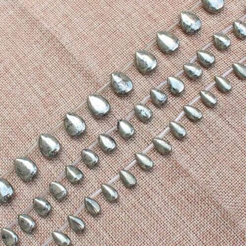 Natural Pyrite Plane waterdrop Loose Beads 15inch per strand,For DIY Jewelry Making !We provide mixed wholesale for all items
