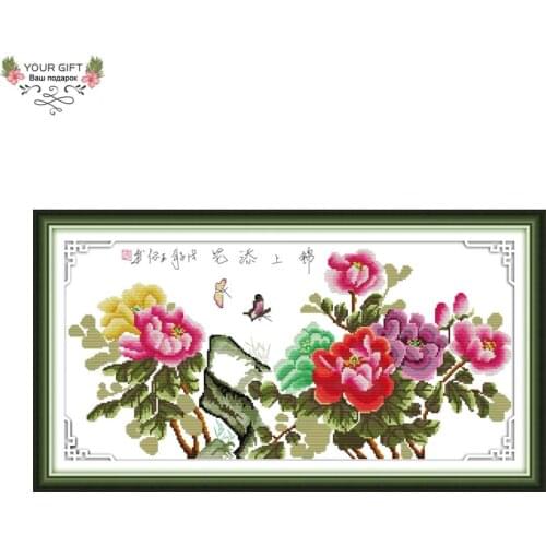 Joy Sunday H094 Free Shipping 14CT 11CT Stamped and Counted Home Decor Better And Better Flowers Embroidery DIY Cross Stitch