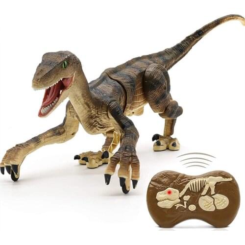Electric Dinosaur Toys Remote Control Animal Model Roar Walking Lighting Raptor Velociraptor Kids Boys Children Birthday Gifts