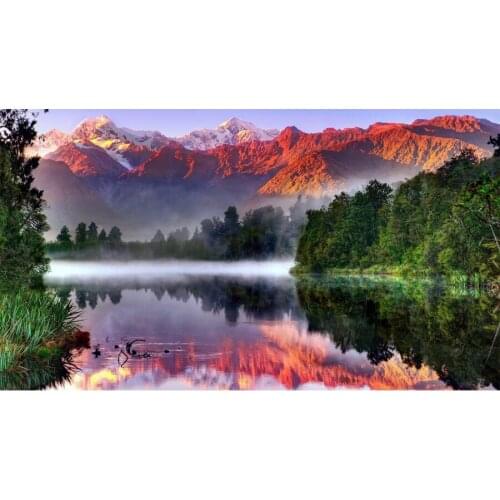 Full square/round 5D DIY Diamond Painting lake Sunset Landscape picture Mosaic Diamond Embroidery Sale Decoration Painting GH528