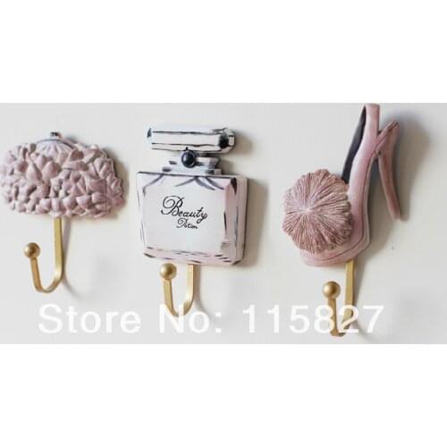 Free Shipping!3pcs/lot Creative European Style Metal Wall Hook High Quality Coat & Bag Holder Heavy Duty Wall Decor