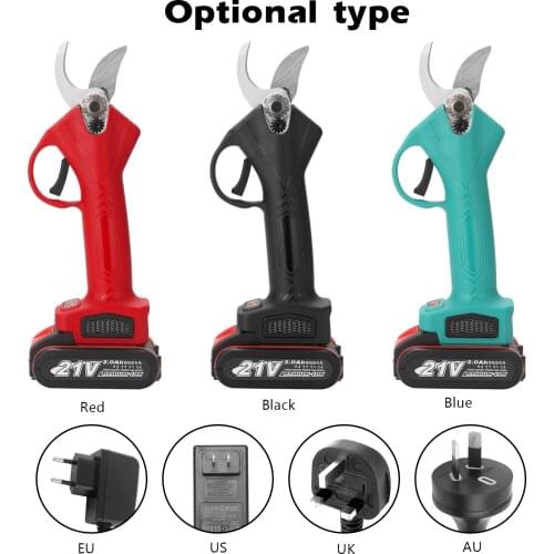 21V Cordless Electric Shear Pruner Pruning Shear Efficient FruitTree Bonsai Pruning Branches Cutter Landscaping RechargeableTool