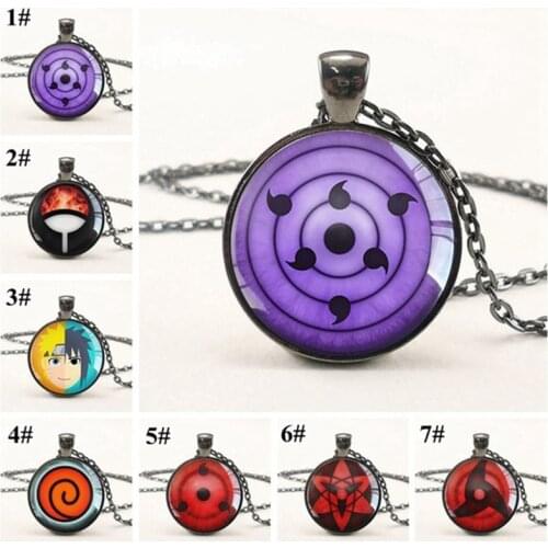 Naruto Time Gemstone Glass Pendant Necklace Cartoon Anime Character Cute Style Jewelry Chain Necklace Birthday Gift