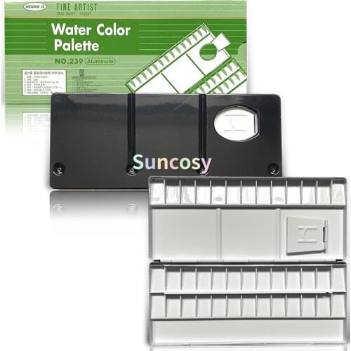 HEUNG IL Aluminum Water Color Portable Palette 39 Compartments Pocket, Size No.239