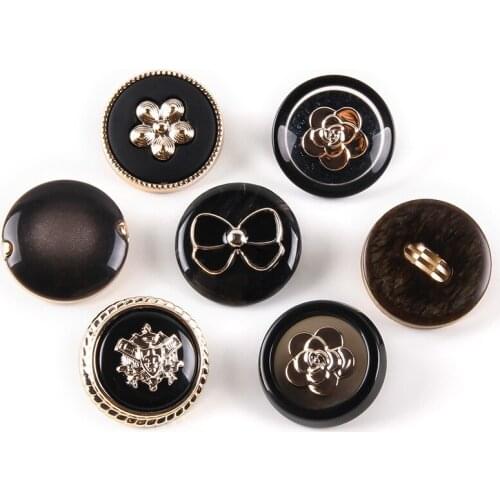 DIY Sewing Buttons Clothing Vintage Bowknot Round Resin Women Suit Windbreaker Coat Shank Buckle Decoration Button 100pcs/lot