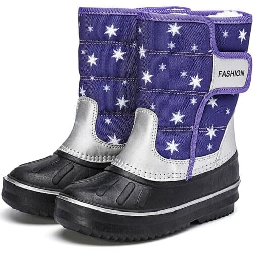 Girls' Rubber boots for children Childrens waterproof Boots sand-proof cotton Sports shoes for girls high boots platform shoes