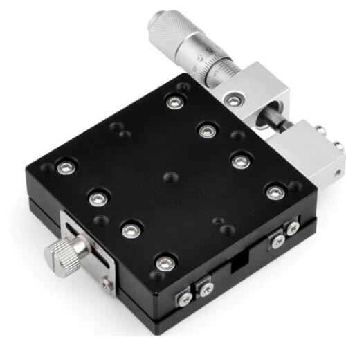 Xaxis60X60mm Right Adjustable Precision Manual Linear Stage Cross Roller Bearing For Automation Printing Equipment