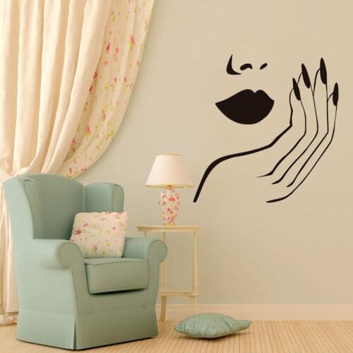 Manicure Girls Beauty Salon Wall Decal Removable Self Adhesive Wall Stickers Art Vinyl Decals Home Decoration Living Room ZA298