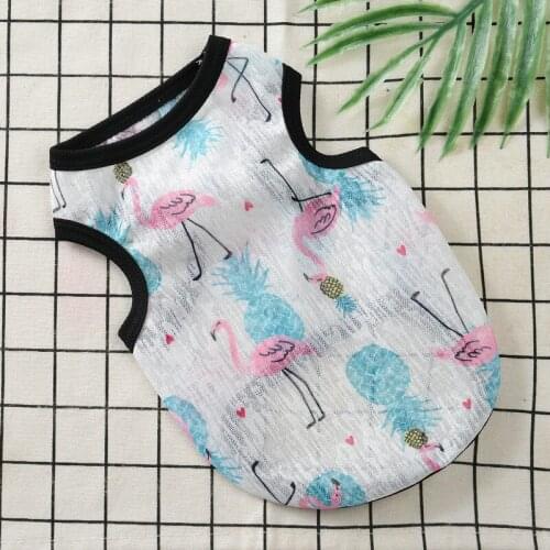 Super Cool Summer Pet Clothing Cat Vest Unicorn Flamingo Pattern Small Dog Clothes Cute Chihuahua Dog Vest Summer Puppy Clothes