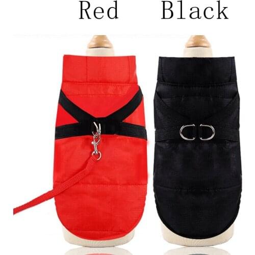 Waterproof Pet Dog Clothes Dog Coat Winter Warm Dog Jacket With Velvet Small Medium Dogs Walking Harness Clothing Pet Supply