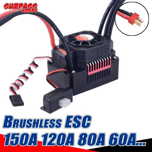 SURPASS HOBBY Waterproof Brushless ESC Speed Controller 25A 35A 45A 60A 80A 120A 150A for 1/8 1/10 1/12 RC Monster Racing Car