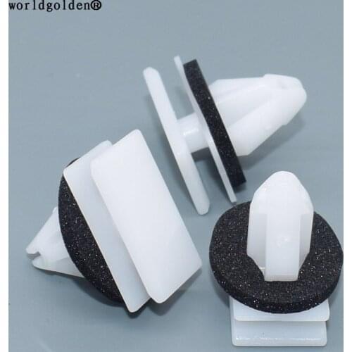 Worldgolden 100pcs auto plastic clip Rocker Panel/Fender Flare Moulding Clip for Ford W716352-S300,W716351S300