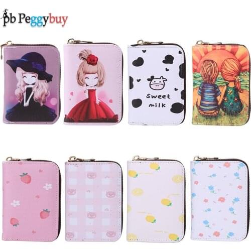 Cartoon Pattern Women Wallet PU Leather Purse Fashion Short Wallet Clutch Purse for Women Card Money Organizer