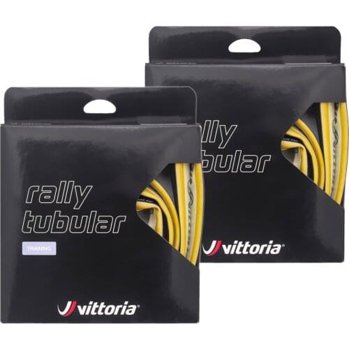 1 Pair Vittoria Rally Tubular Tire 700c x 25mm Black Para 220TPI Training Road Race