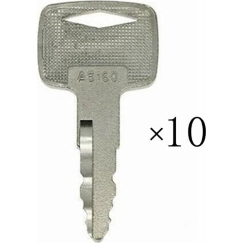 10pc Ignition Keys For Mitsubishi For CAT For Caterpillar Forklift 91A07-01910 A5160