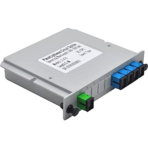 10pcs/lot SC UPC 1X4 Fiber Optic FTTH cassette box Optical Coupler SC UPC 1X4 fiber PLC splitter Box Free Shipping