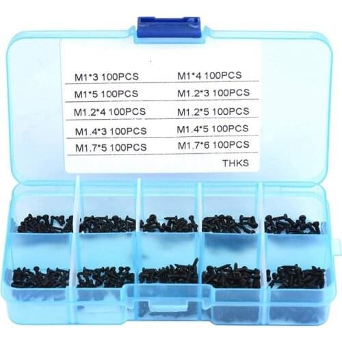 1000 Small Screws Stainless Steel Cross Pan Head Tapping Screw Kit for Woodworking Machinery Fasteners with Box