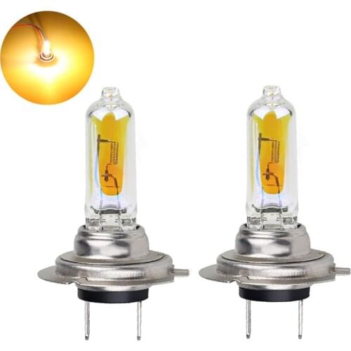2Pcs/1pair 12V H7 55W Quartz Glass Halogen Bulb 2300K Super Bright Yellow Car Headlight Fog Light h7 Halogen headlight Bulbs