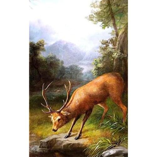 5D DIY Full Round/Square Diamond Painting Animal Deer 3D Embroidery Cross Stitch Rhinestone Mosaic Home Decor Art Y1373