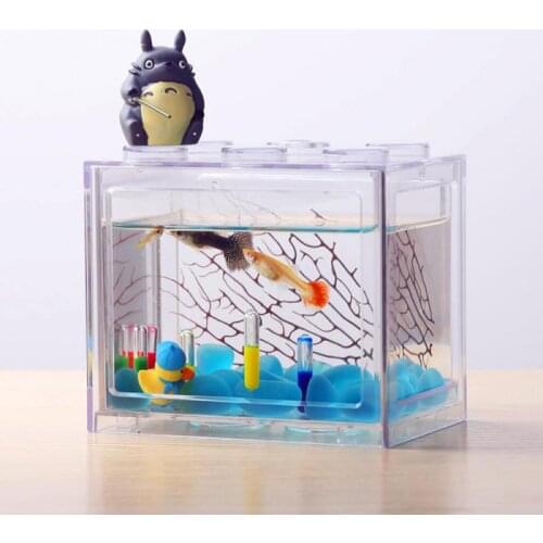 9 Color Mini Creative Multicolor Stackable Building Block Aquarium Aquarium Decoration Spider Ant Small Mini Reptile Pet Box