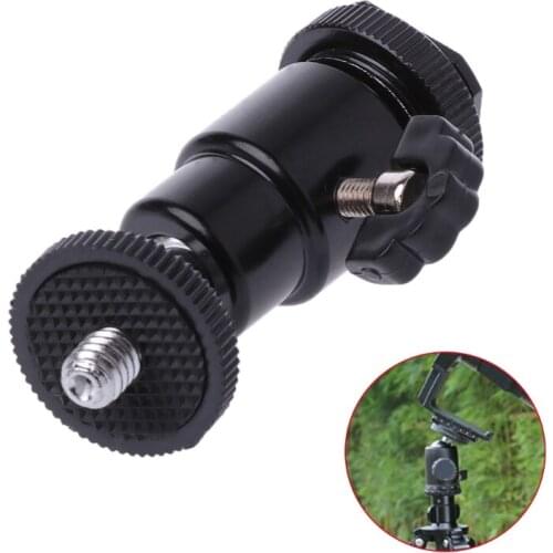 Camera Accessory Tripod 1/ 4" Male Screw Hot Shoe Adapter Ball Head With Lock