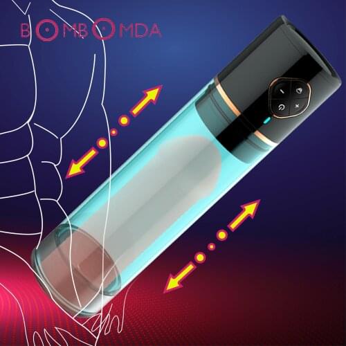 Automatic Penis Enlargement Vibrator for Men Electric Penis Pump Male Penile Erection Training Penis Extend Adult Sex Toys Shops
