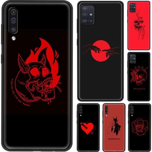 Red Doodles Aesthetics Quotes Case For Samsung A90 A80 A70 A70s A60 A50 A50s A40 A10 A10s A10e A30 A30s A20 A20e A20s Cover Capa