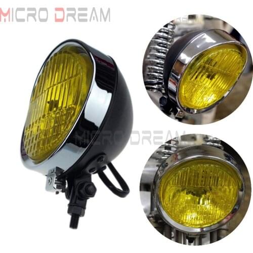 Old School H4 Halogen Bulbs Headlight 5.5'' Motorcycle Vintage Front Head Lamp For Harley Road King Tri XS650 Bobber Chopper