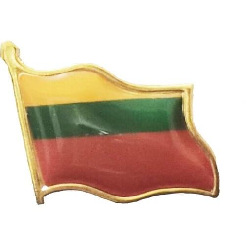 Lithuania Flag Brooch Electroplated Gold Badge Enamel Pin Backpack/Collar/Hat Decoration Given Men/Women So Beautiful