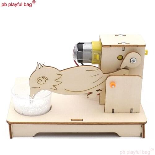 PB Playful Bag Funny DIY wooden chicken pecking rice assembly building block Steam Education Childrens toys Creative gifts UG73