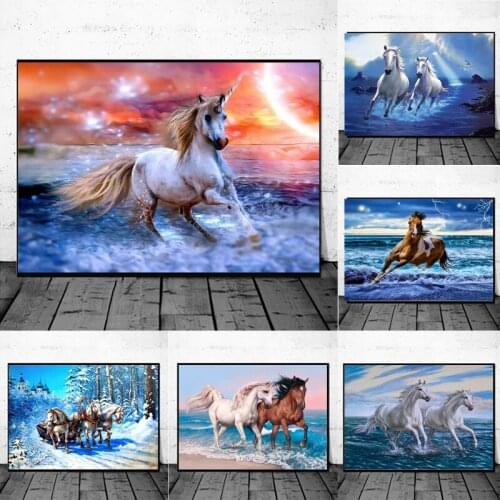 All Kinds of Galloping Horses Canvas Painting Posters and Prints Wall Art Pictures for Living Room Home Decor Cuadros No Frame