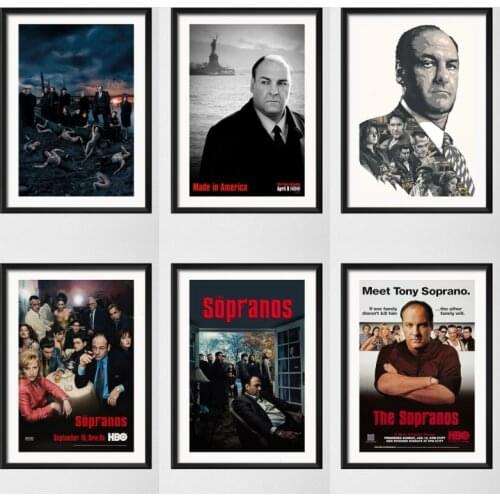Classic TV Series Show The Sopranos Gangster Mafia Art Painting Vintage Canvas Poster Wall Home Decor