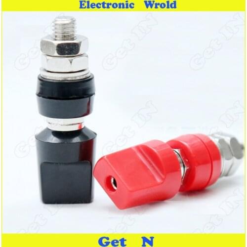 10pcs M8*60 Terminal Blocks 8MM Pure Copper connector 60A 4MM Banana Connector H-4014 Ground Socket hole:12mm