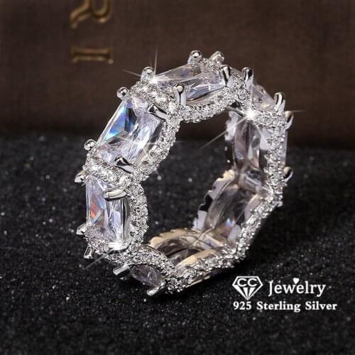 CC Rings For Women And Men Sterling Silver AAA Cubic Zirconia Gentleman Ring Wedding Engagement Fine Jewelry Anel CC3206
