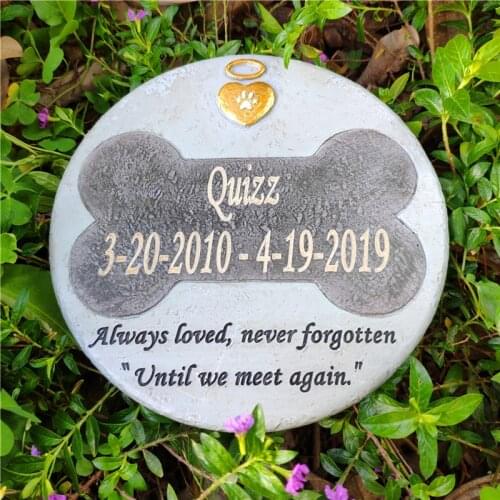 Round Shaped Pet Memorial Stones Personalized Dog Memorial Stones Garden Stones For Indoors Outdoors Garden Or Lawn JSYS