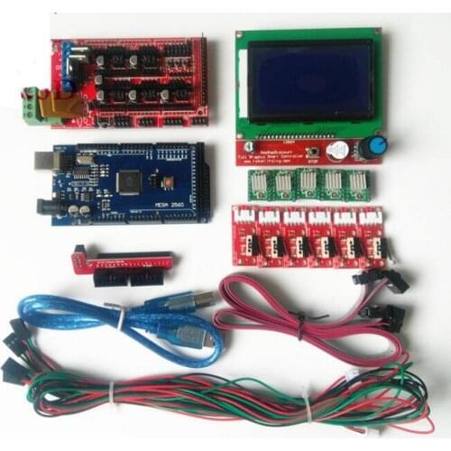 DuoWeiSi 3D Printer Parts Mechanical endstop switch RAMPS 1.4 control board 12864 LCD board Mega 2560 R3 A4988 3D Printer kit