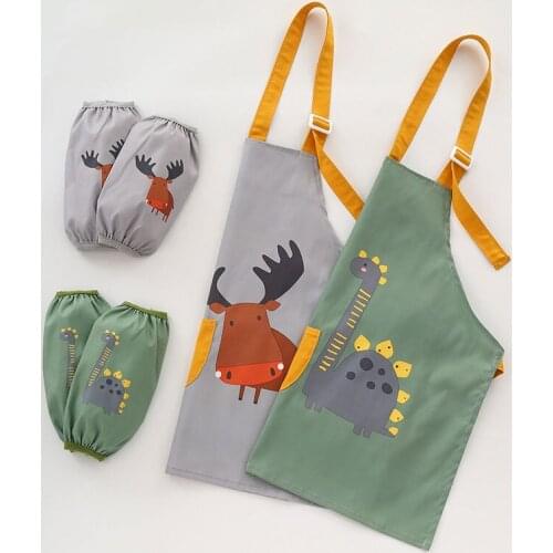 Cute Cartoon Baby Girl Bibs Colorful Infant Waterproof Bib Gown Children Sleeve Apron Boy Coverall Newborn Feeding Drawing Bibs