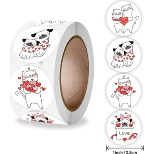 Valentines Day Cute animals Stickers Love Heart Seal Label for Gift Package decor wedding Party scrapbooking stationery sticker