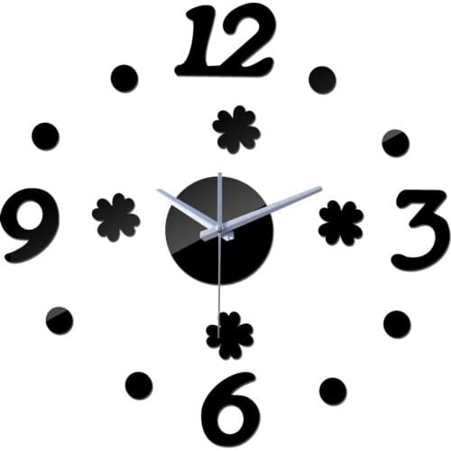 Fashion wall clock modern design diy wall sticker single face large decorative Acrylic mirror stickers