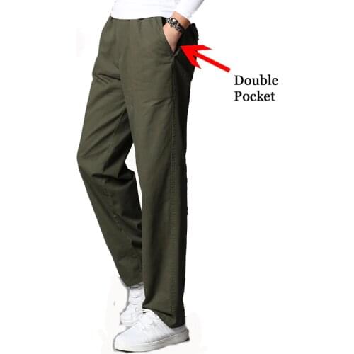 Mens Clothing Large Sizes 2020 Elastic Waist Band Work Pants Long Straight Plus Loose 5XL Free Trousers Male Summer Pants Men