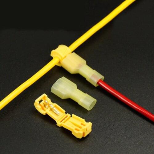NEW 10pcs Yellow L11 T Type Quick Splice Crimp Terminal Wire Convenient Connector For Standard 4 Wire Line