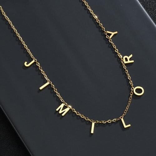 New Fashion Multiple Letters Chain Customized Name Necklace Custom Namplate Necklace Stainless Steel Personalized Jewelry Gifts